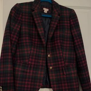 J Crew plaid wool blazer - size 6. Gently worn.